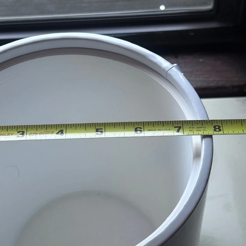 Vintage White Insulated Ice Bucket with Clear Acrylic Handle and Lid Made in USA